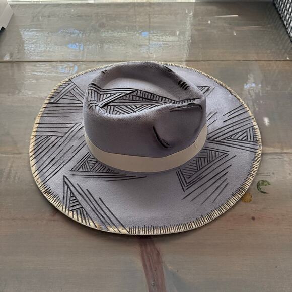 Original USA Gray Geometric Design Cowgirl Hat NWT - Picture 2 of 13